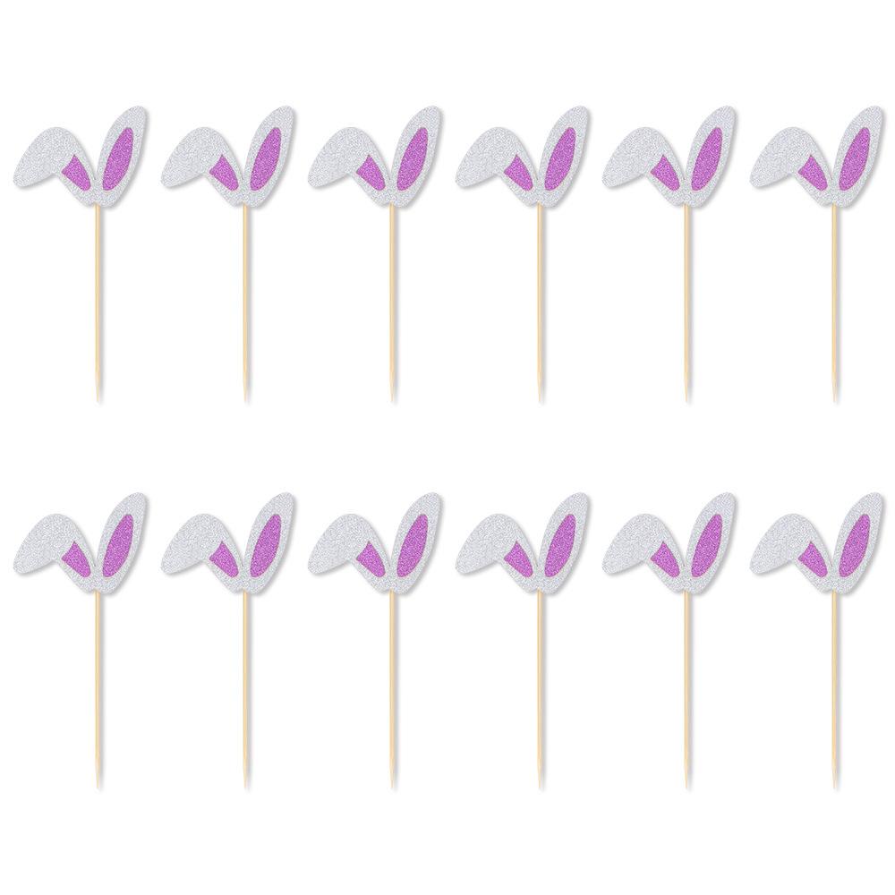 Easter Theme, Cute Rabbit Ears, Integrated Baking, Cake Flag, Party Decoration, Plugin Supplies