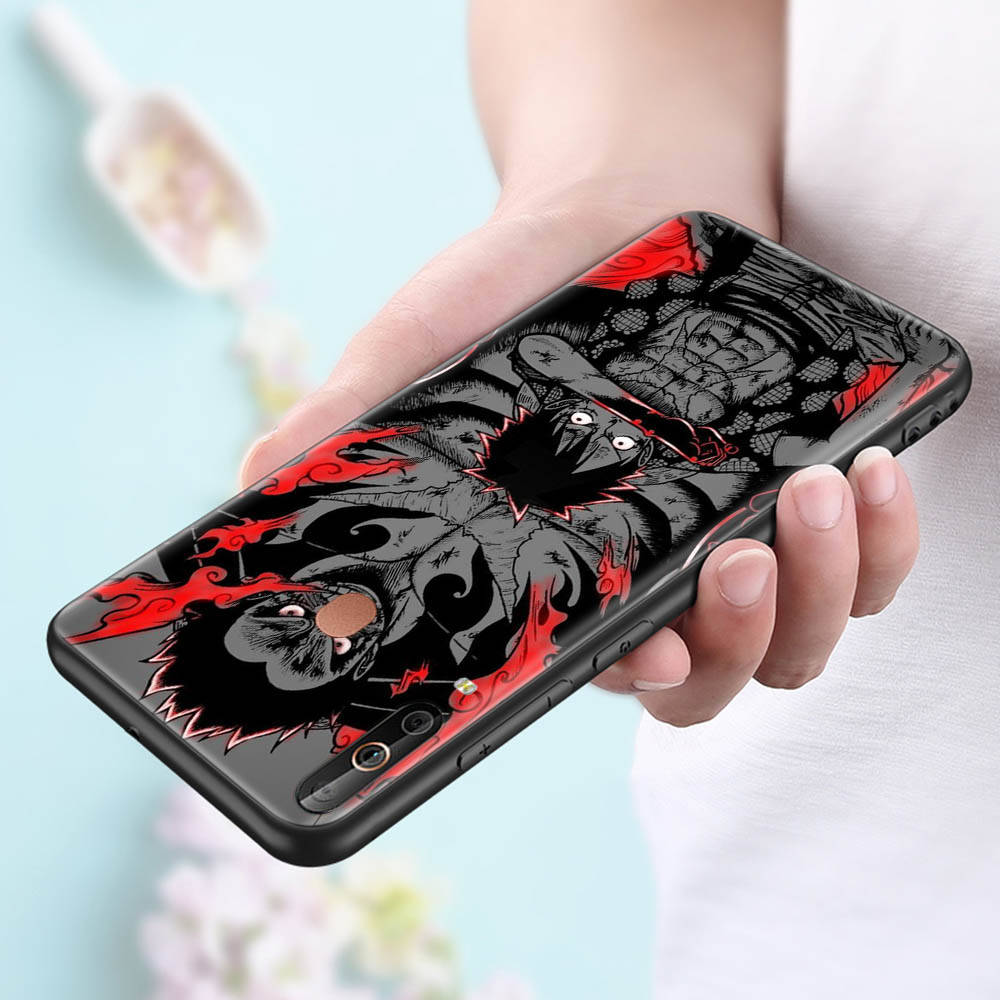 W-31 One Piece Luffy Soft Black Case for iPhone 11 12 13 14 15 6 7 8 X XS Pro Max XR Samsung S21 S22 S23 S24 FE Ultra S8 Plus