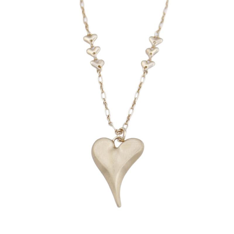 New Brushed Irregular Love Long Pendant Women's Simple High-end Heart-shaped Versatile Long Necklace