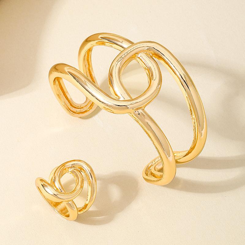 Модный глянцевый браслет-кольцо с крестообразным обхватом