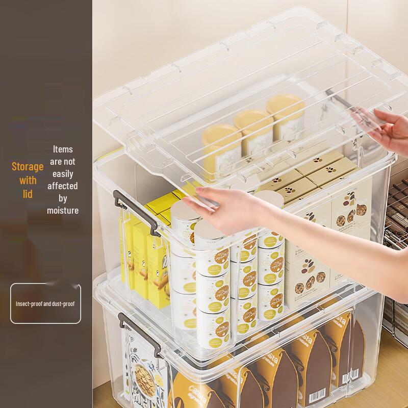 Jiabangshou Clear Plastic Storage Box for Clothes & Toys