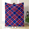Red and Blue Plaid Pattern Blanket Flannel Blanket for Bedroom, Living Room, Sofa, and Nap Sofas.
