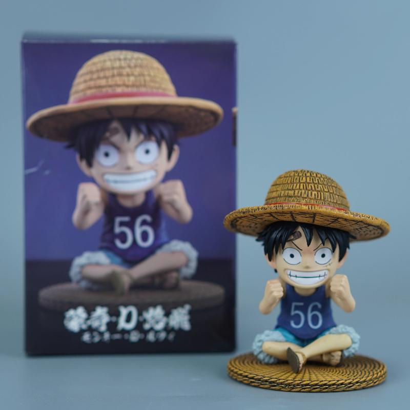 9 см Аниме One Piece Детство Луффи Сидящая Поза Фигурки Маленький Размер ПВХ Модель Персонажа Игрушка Настольное Украшение Коллекционный Подарок