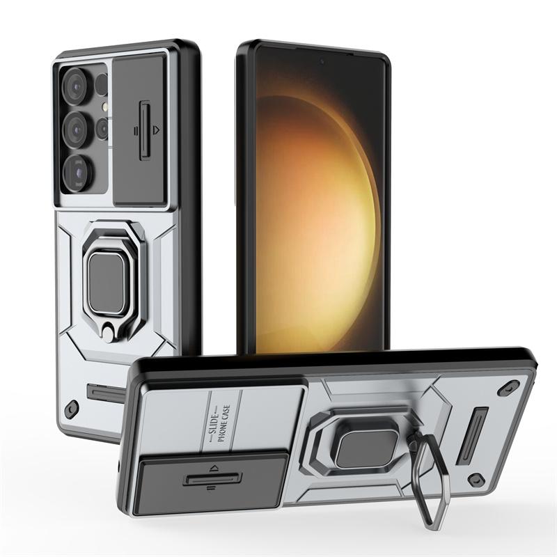 Чехол-держатель Armor Magnet Ring для Samsung Galaxy S25 Ultra 5G Slide Camera Защитный чехол для Galaxy S 25 Plus S25Ultra Funda