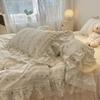 Cotton Bedding Four-piece Set Lace Quilt Cover Bed Sheet Pillowcase