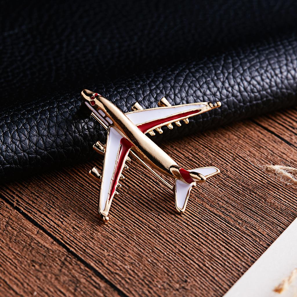 Rinhoo Fashion Plane Shape Brooch Enamel Badge Aircraft Sweater Corsage Women Men Cartoon Metal Airplane Clothes Clip Best Gifts