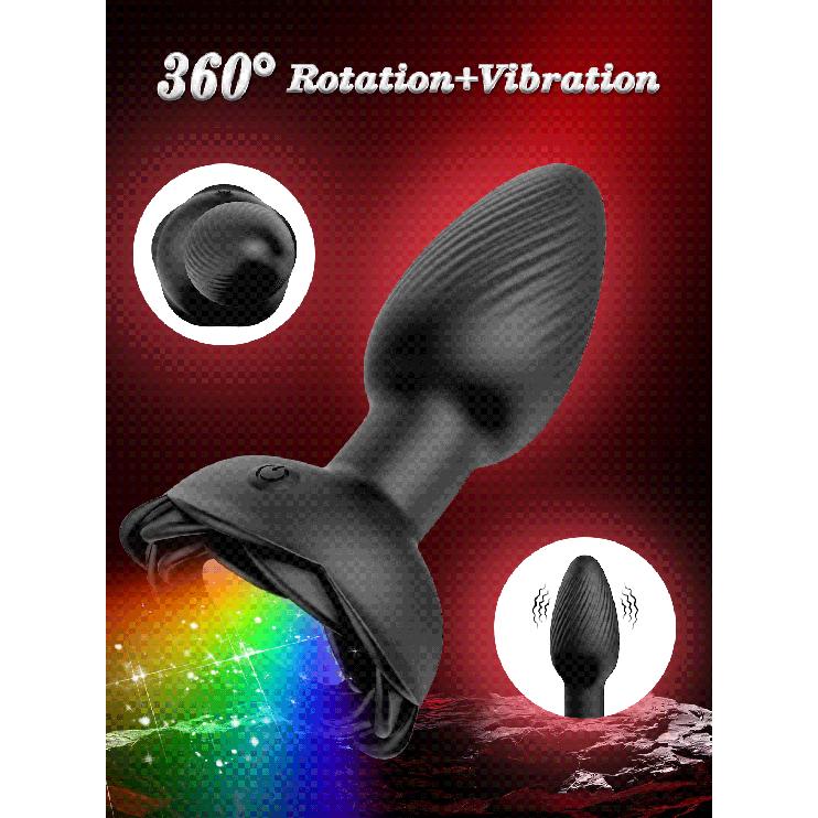 360° Rotation LED Butt Plug for Men Wiggle Vibrating Prostate Massager Gay APP Anal Vibrator Anal Plug Sex Toy for Couples