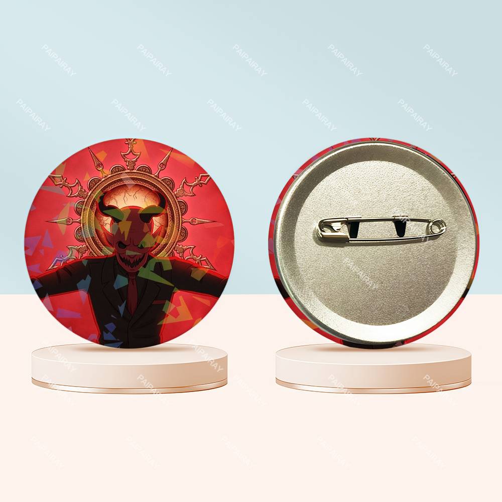 Horror Game Dark Deception Round Badge for Backpack Accessories Laser Lapel Pins Jewelry Gifts