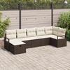 7-piece Garden Sofa Set with Brown Poly Rattan Cushions 3360529