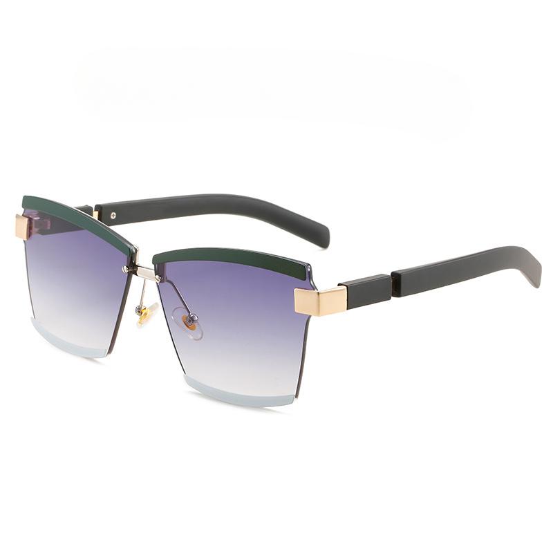 Солнцезащитные очки без оправы квадратные женские вдохновленные разноцветные модные оттенки винтажные очки