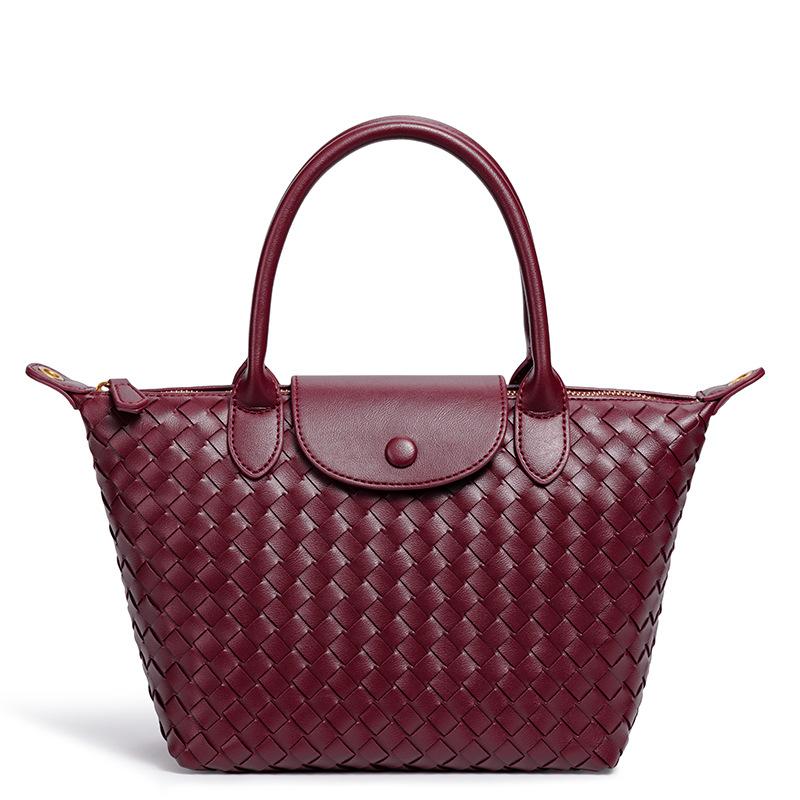 Новая плетеная сумка-пельмень Ручная плетеная сумка Большая вместимость для поездок на работу Универсальная портативная сумка-мессенджер