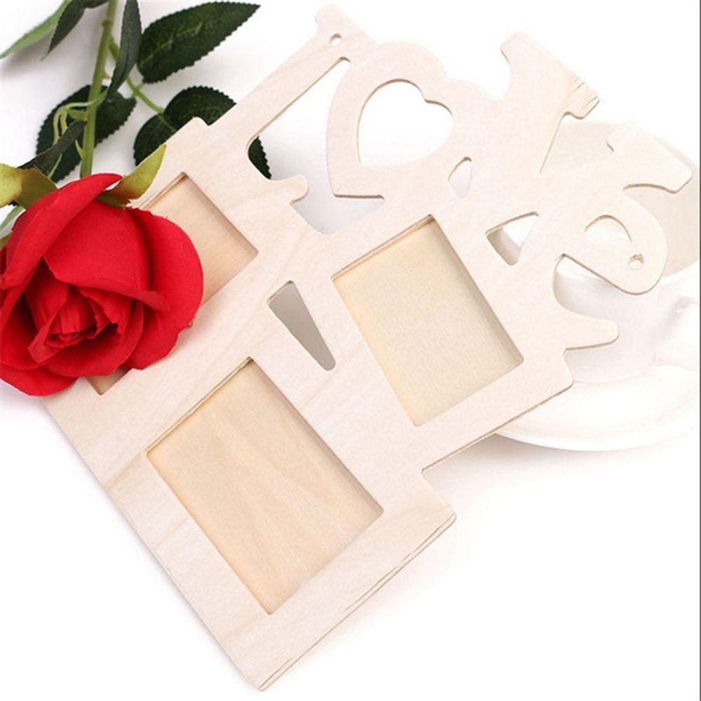 Fashion Art DIY Paint  Wooden Photo Frame Heart Shape Picture Holder Love  Rahmen