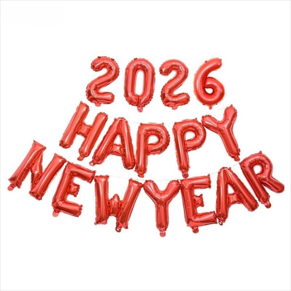 С Новым Годом 2026 Воздушные Шары-Буквы Надувные Новогодние Украшения Цветные Фольгированные Шары Товары для Вечеринки Праздничные Украшения