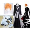 Аниме BLEACH Косплей Костюм Куросаки Ичиго Японский Манга Косплей Черно-белый Наряд Хэллоуин Ролевая Игра Форма для Мужчин