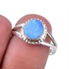 Natural Australian Opal Gemstone 925 Solid Sterling Silver Jewelry Ring S.8 v4H96