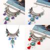 Ethnic Style Simulation Gemstone Decoration Women Necklace With Tassel Design For Art Lovers