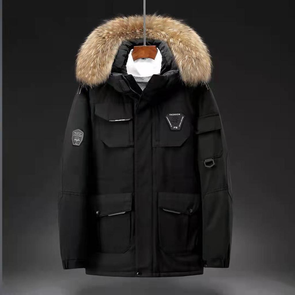 New Winter Men's Down Jacket Mid-length Couple Tooling Down Jacket