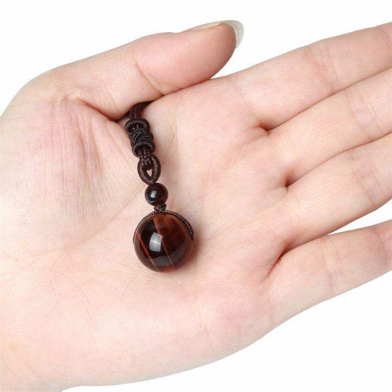 Винтажная мода Ожерелье с кулоном ручной работы из тигрового глаза и аметиста для женщин