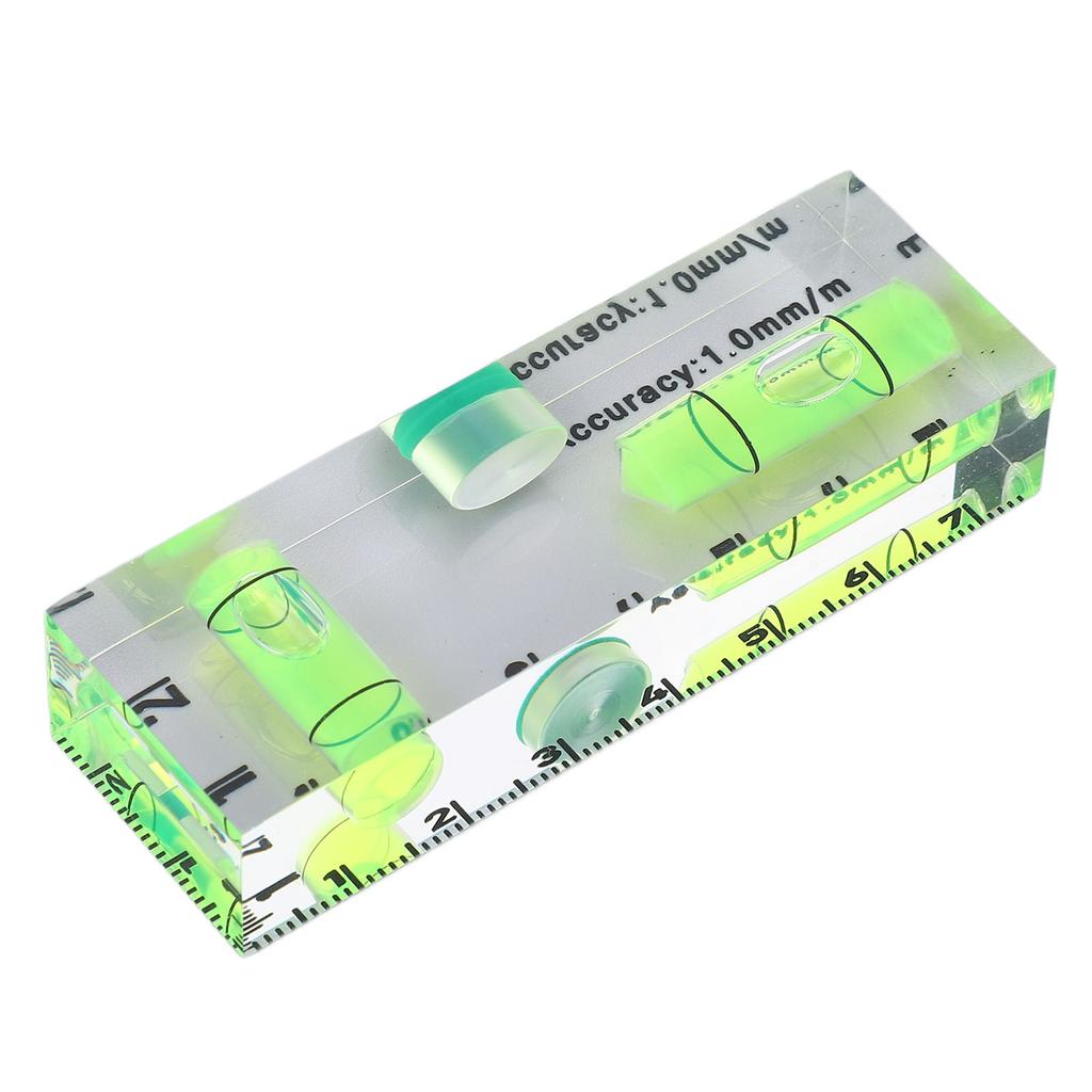 Mini Level Ruler with 1 Magnet Small Acrylic Level Tool for Horizontal and Vertical Measurement 75x25x15mm