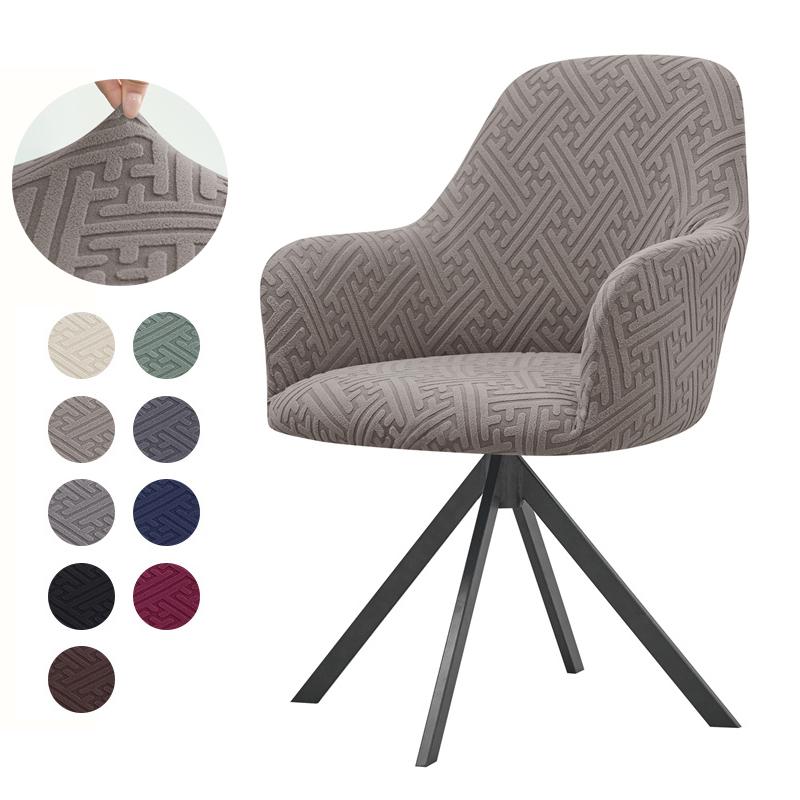 Jacquard Dining Room Chair Covers Elastic High Arm Chair Seat Slipcover Home Armchair Protector for Office Party Wedding Banquet