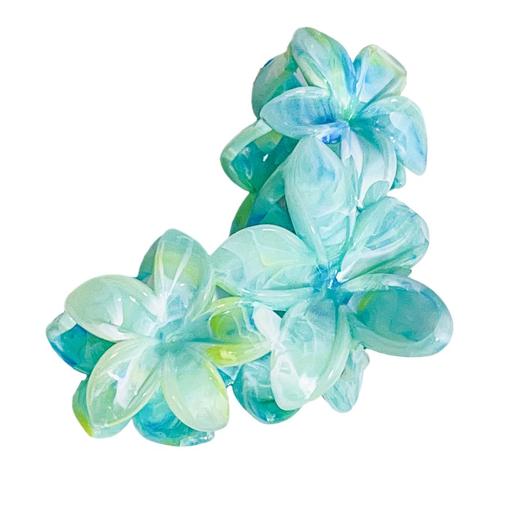 Элегантный мраморный зажим-краб для волос с франжипани, многоцветный вариант, практичный полимерный аксессуар для волос на каждый день