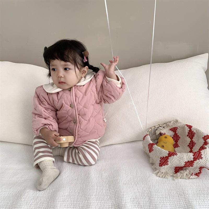 Girls Winter Cotton Padded Coat Toddler Baby Thick Warm Outerwear Solid Color