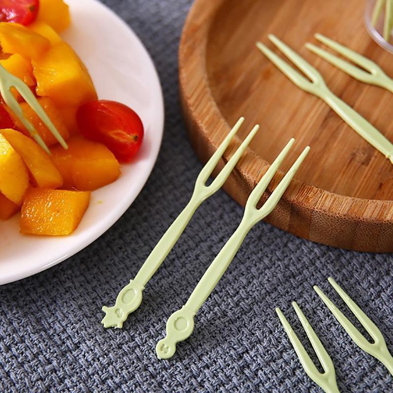 50 шт. мультяшные пластиковые вилки для фруктов зубочистки ланч-боксы для детей на день рождения закуски торт десерт выбор вилки