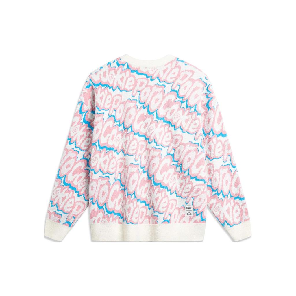 Li Ning X League Of Legends Collaboration Круглый вырез Свободный крой Длинный рукав Вязаный свитер Унисекс свитер AMBT251-3