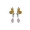 Silver Needle Diamond Butterfly Pearl Tassel Earrings Light Luxury Premium Earrings French Retro Temperament Versatile Earrings Women