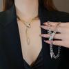 Rhinestone Snake Shaped Necklace for Women Chain Choker Jewelry Gift