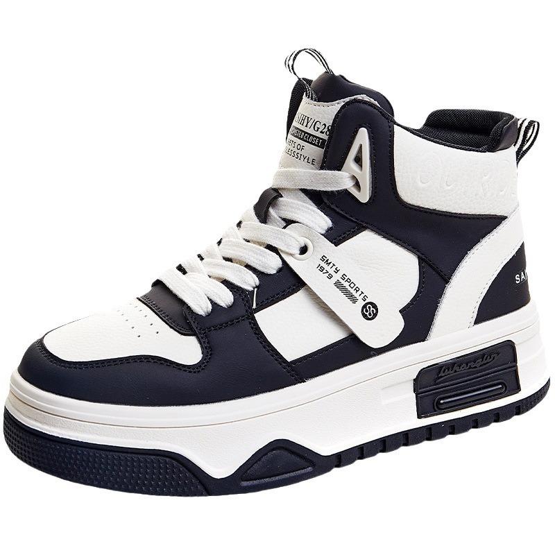 Высокие белые туфли для женщин на толстой подошве повседневные туфли для осени и зимы