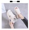 2023 Women's Summer Soft Leather Peep-Toe Wedge Sandals with Thick Soles