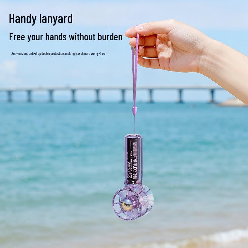 26-Color Mini Transparent Handheld Fan with USB Charging, Long Battery Life, and Three-Speed Wind