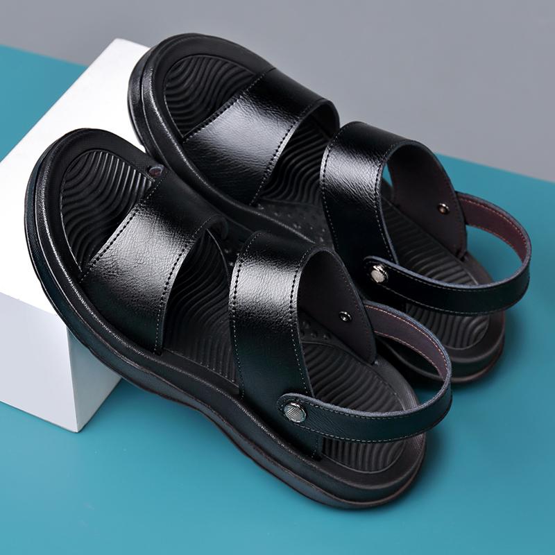 Модные летние мужские удобные сандалии с открытым носком и мягкой подошвой, модные уличные мужские дышащие рукава, нескользящие пляжные туфли на толстой подошве