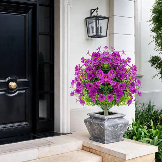 Искусственное самшитовое топиарное шарообразное дерево с опорой в землю, устойчивое к ультрафиолетовому излучению, устойчивое к погодным условиям, искусственная зелень, фиолетовые кустарники, садовые искусственные растения из самшита, кусты