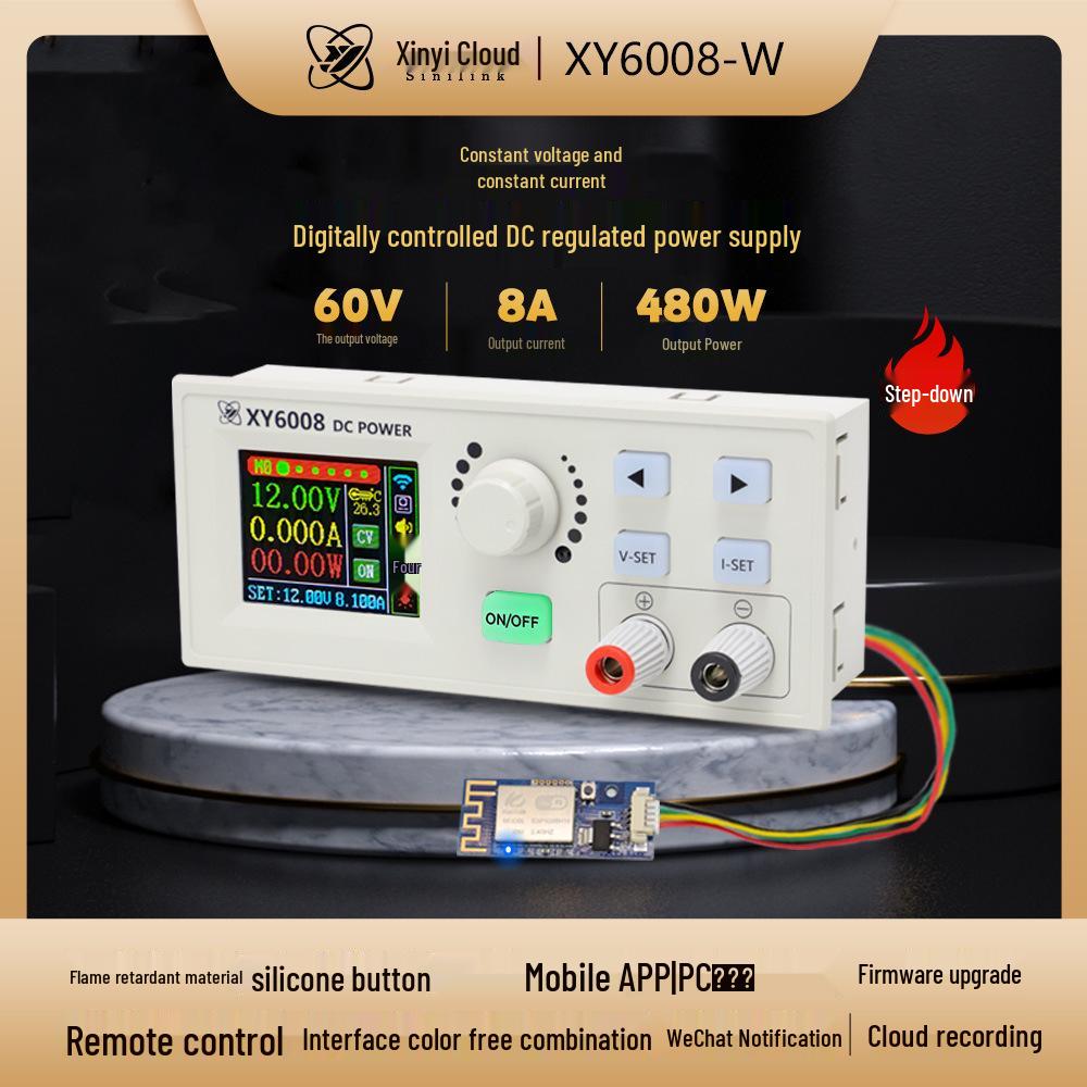 Модуль регулируемого источника питания постоянного тока Xinyi XY6008 CNC 60 В 8 А: Регулируемое напряжение и управление током, понижающая функциональность 480 Вт.