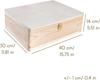 Деревянный ящик для хранения - CREATIVE DECO - 40 x 30 x 14 см - Неокрашенный - Запираемый - Крышка