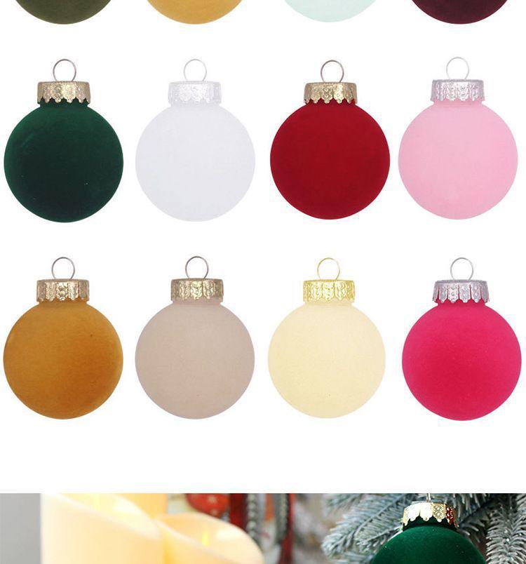 Colorful 6cm Cross-Border Christmas Ornament Balls – Flocked Hanging Decorations