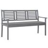 Day and Night - Day and Night 3-seater Garden Bench In Gray Eucalyptus Wood and 150 Cm Cushion