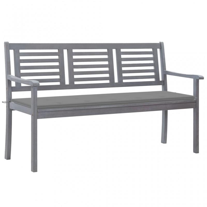 Day and Night - Day and Night 3-seater Garden Bench In Gray Eucalyptus Wood and 150 Cm Cushion