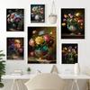 Nordic Vibrant Still Life Flowers Floral Art Poster Canvas Painting Abstract Vintage Wall Art For Living Room Home Decoration