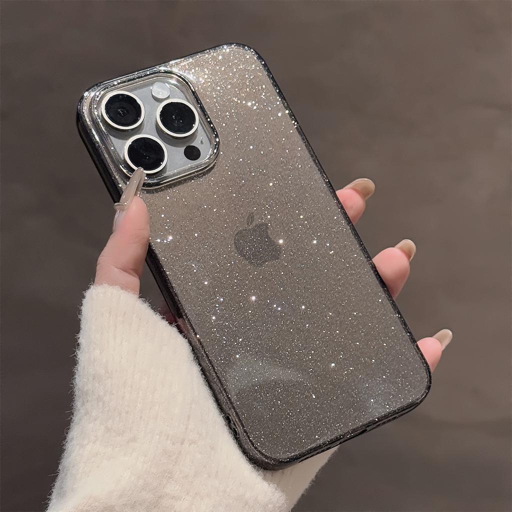 Прозрачный чехол со стразами и блестками для iPhone 17 Air 16 15 14 13 12 11 Pro Max Plus XS XR, прозрачный, сверкающий, противоударный, мягкий