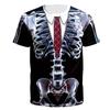 Футболки на Хэллоуин, смокинг со скелетом, 3D-принт, мужской костюм для косплея, галстук, футболка с коротким рукавом, Harajuku Y2k, футболки, детская одежда
