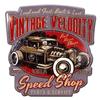 [A3211] - Retro Metal Sign 'Vintage Velocity' Red Gray - 50x49 Cm