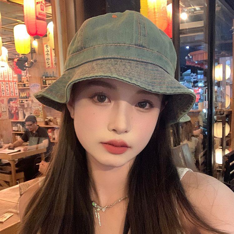 Ретро джинсовая шляпа старого рыбака детская весенне-летняя дорожная универсальная солнцезащитная козырек шляпа с изображением умывальника мужская