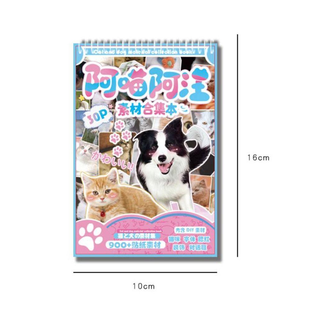 Coil-Bound Scrapbook Stickers Ring Binding Animal Sticker Book Journaling Scrapbooking Decoration