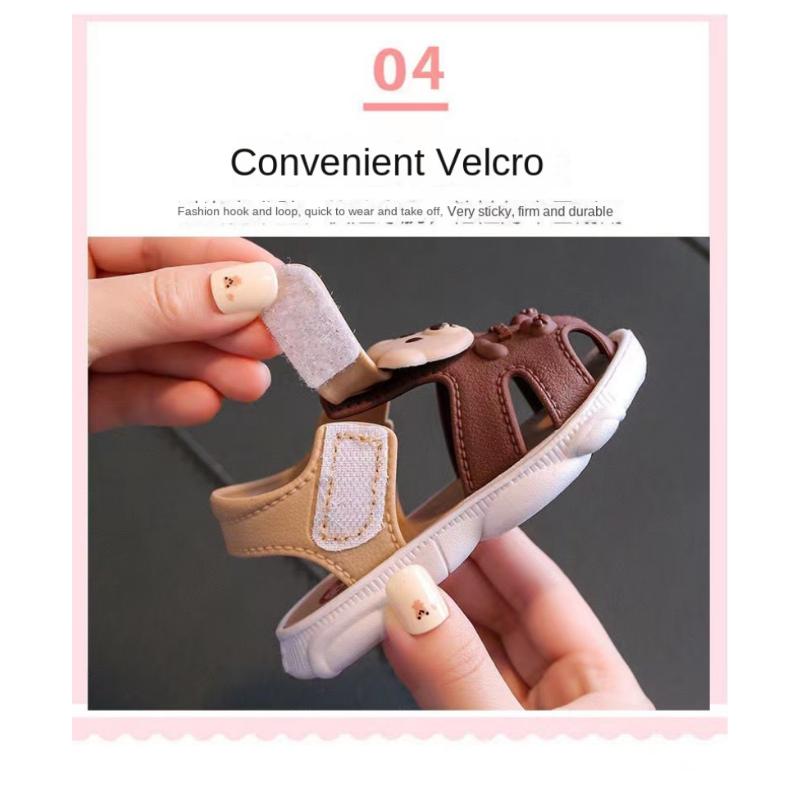 Сандалии унисекс для маленьких мальчиков и девочек, летняя пляжная обувь для малышей, обувь с закрытым носком, дышащие сандалии для первых ходунков для новорожденных