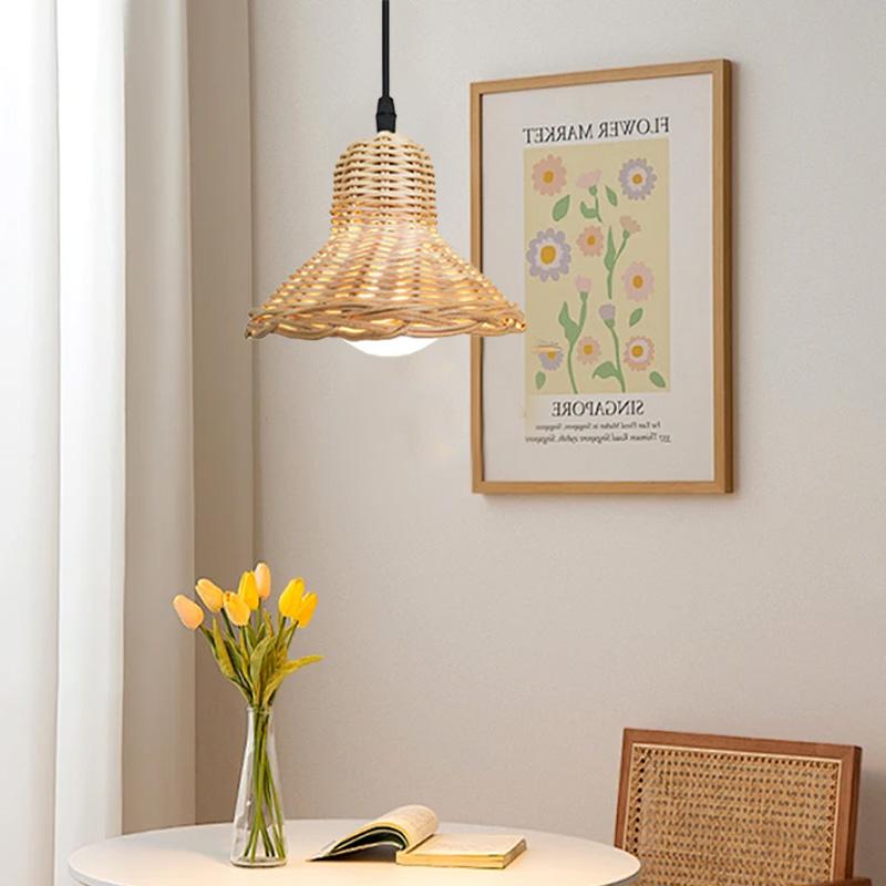 Современная люстра из ротанга ручной работы, роскошное освещение для гостиной, кабинета, столовой, бара, простой креативный декоративный абажур