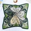 Old money style elegant matching scarf small square scarf 71cm Korean new silk scarf women's high-end sense retro versatile printing