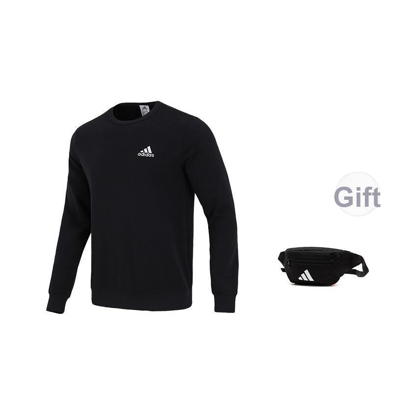 adidas Флисовая толстовка Essentials, черная/белая, мужская уличная одежда GV5295